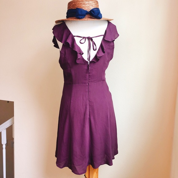 Ivy+Main Ruffle Summer Dress in Plum - Picture 2 of 4
